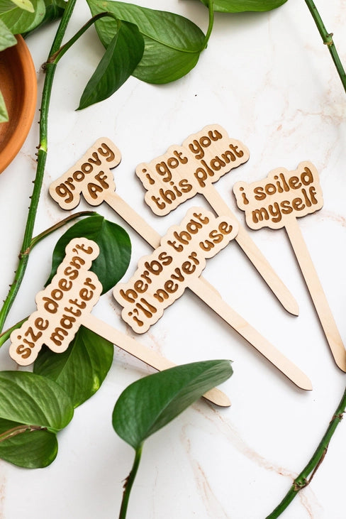 Retro Wooden Plant Markers